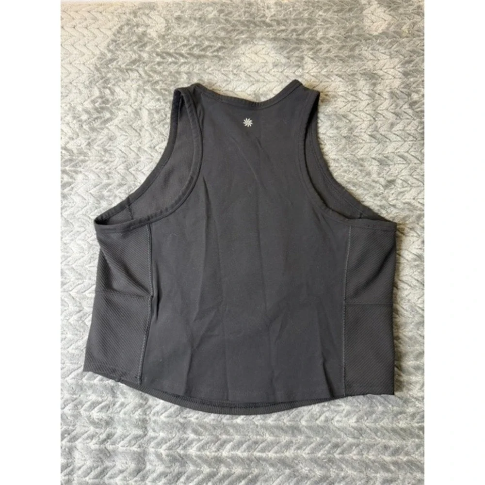 Athleta Salutation Rib Mix Tank Womens XL  High Neck Racerback Yoga Top 0108 - Picture 2 of 3